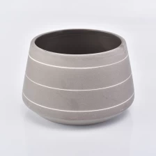 Chine grand contenant de bougie en céramique de couleur grise fabricant
