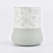 中国 浅绿色陶瓷烛台带白色图案 制造商