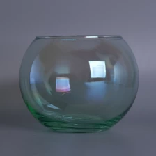 China liquid luster shining ball shaped glass candle jar for wedding decor manufacturer