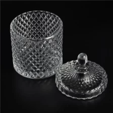 China luxurious geo glass candle holder with cover for wedding part manufacturer