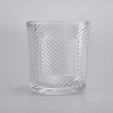 Chine bocaux en verre de luxe 10 oz avec étiquette en métal fabricant