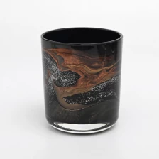 porcelana Vista de vidrio negro de lujo con frasco de vidrio de 10 oz de fondo redondo fabricante
