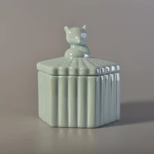 porcelana Casa de lujo deco hex de cerámica jarra con tapa fabricante