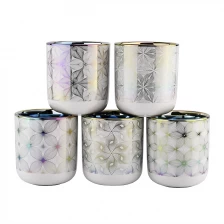 China jarra de vela de cerâmica iridescente de luxo com arte impressa fabricante