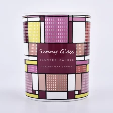 China luxury lattice design glass vessel 8oz glass candle jar with home decor manufacturer