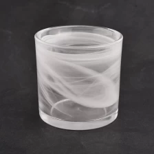 中国 豪华牛奶白色玻璃小号玻璃烛台 制造商