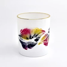 Chiny luxury painted gold glass candle vessel for wholesale producent