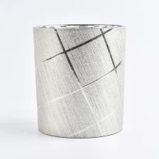 China frascos de vidro da vela da tampa de couro de prata de luxo fabricante