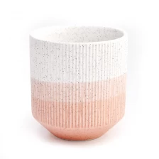 Chiny luxury stripe pattern matte ceramic candle holder producent