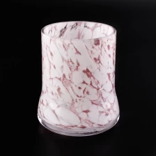 Cina Portacandele in vetro rosa chiaro finitura marmo produttore