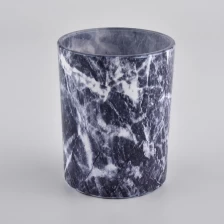 China marble finished painted glass candle jars manufacturer