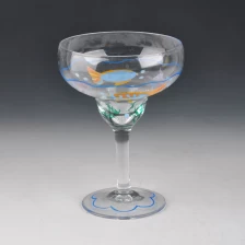 China margarita glass with fish painted manufacturer