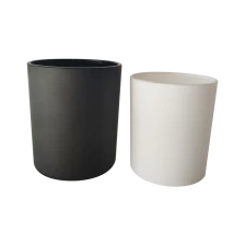 China matte white and matte black glass candle vessels pengilang