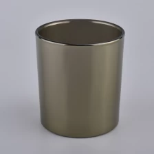 Cina portacandele in vetro color grigio fumo metallizzato produttore