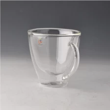 porcelana soplado de vidrio de doble pared taza de leche fabricante