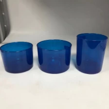 الصين جرة شمعة زجاجية باللون الأزرق الداكن 19 أونصة الصانع