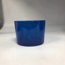 China navy blue decorative glass candle jar manufacturer