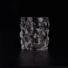 China new design hobnail emboss glass candle jar manufacturer