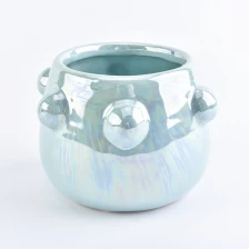 porcelana nuevos tarros de vela de cerámica con recubrimiento de perla fabricante
