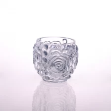 China new flower pattern crystal glass candle holders manufacturer