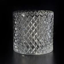 China nova jarra de vela de vidro de diamante de luxo fabricante