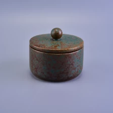 中国 新产品铜锈装饰陶瓷蜡烛罐 制造商