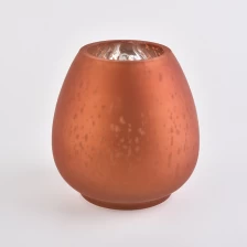 China orange mercury egg shape glass candle holder manufacturer