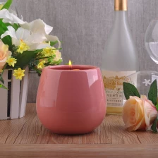 China Suporte de vela de cerâmica rosa fabricante
