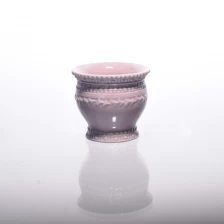China pink ceramic candle jars pengilang