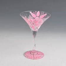 China pink flower painted brandy glass manufacturer