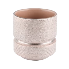 China pink gift cylinder home decorative ceramic candle jars manufacturer