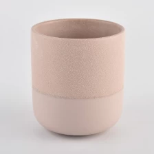 China pink rough and smooth ceramic candle jar manufacturer