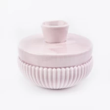 China pink striped ceramic scent diffuser bottle manufacturer