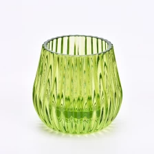中国 ろうそくを作るための人気の緑の6オンスの垂直ガラスキャンドルジャー メーカー