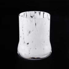 China pure white handmade glass candle jar manufacturer