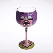 China purple hair woman painted martini glass manufacturer