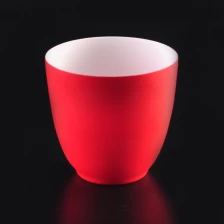 China red matt glazing outside white inside ceramic porcelain tea light cup manufacturer