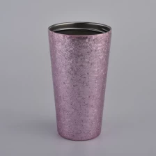porcelana tarros de vela de vidrio metálico color rosa fabricante