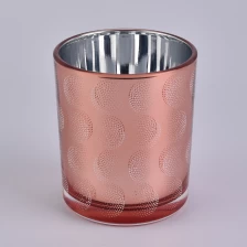 China rose gold glass candle holder with prints manufacturer
