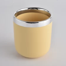 中国 圆底黄色陶瓷蜡烛罐 制造商