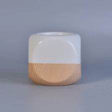 China round ceramic candle jar with square body manufacturer