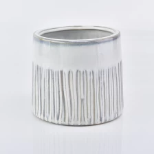 中国 银色闪亮釉面陶瓷蜡烛容器 制造商