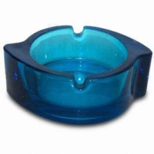 China sky blue round glass ashtray manufacturer