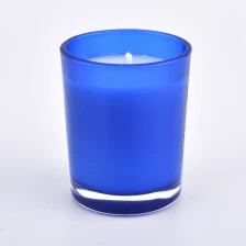 Chiny small glass candle jars colored vessels producent