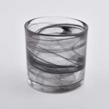 China Smokey Colored Hand Made Glass Lilin Jars pengilang
