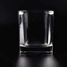 China sqaure 9oz clear glass candle jars for candle making manufacturer