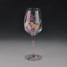 China two dogs playing painted martini glass manufacturer