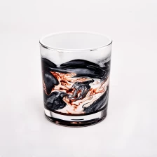 China unique art painting river luxury glass candle jar supplier manufacturer