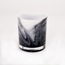 China unique painted black cliff glass candle holder supplier fabricante
