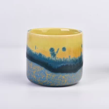 porcelana Contenedor de velas de cerámica de patrón único Proveedor de frascos de velas de cerámica fabricante